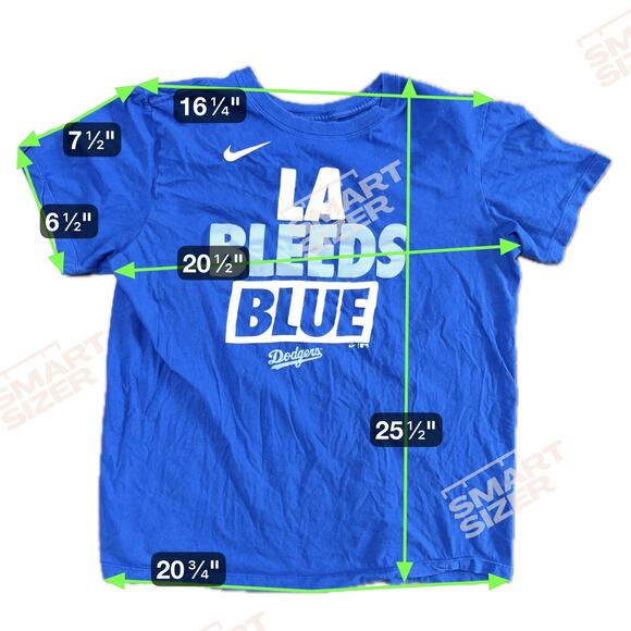 Los Angeles Dodgers Shirt Mens Large Blue MLB Baseball Nike Tee LA Bleeds Blue - Picture 3 of 8